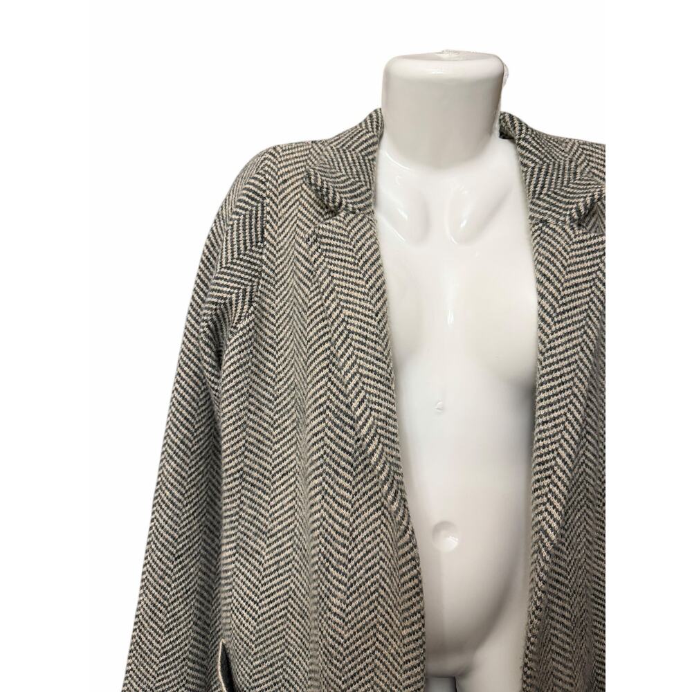 Sincerely Jules Women’s Chevron Black/Gray Soft Open Front Sweater Pockets SZ L - Picture 3 of 8